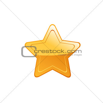 Gold star on white background. Vector