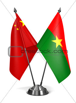 China and Burkina Faso - Miniature Flags.