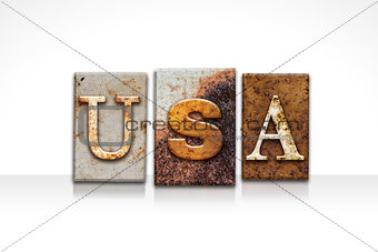 USA Letterpress Concept Isolated on White
