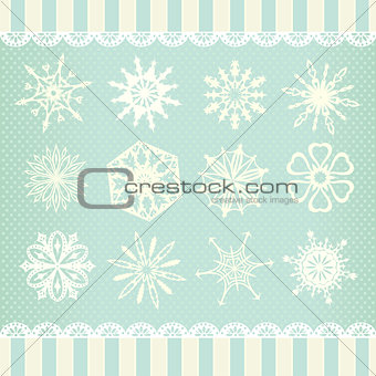 Collection of vector snowflakes 
