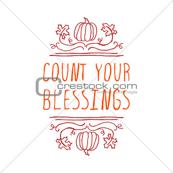 Count your blessings - typographic element