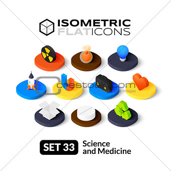 Isometric flat icons set 33
