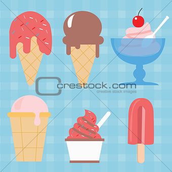 ice cream cone vector icon set illustration sweet dessert popsicle