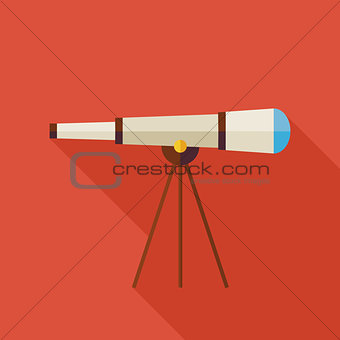 Flat Space Instrument Telescope Illustration with long Shadow