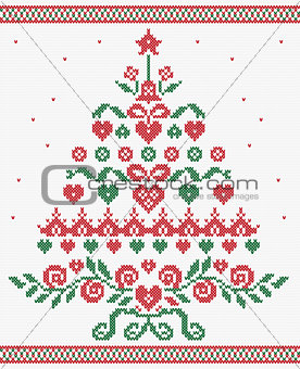 Christmas tree ornament vector seamless texture