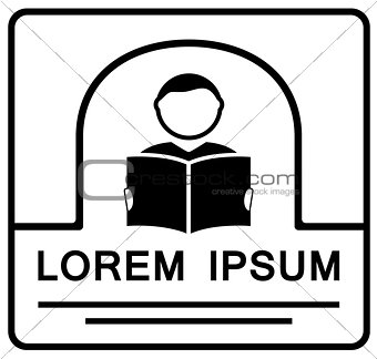 man with book icon