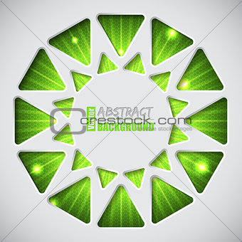 Abstract green background with text container