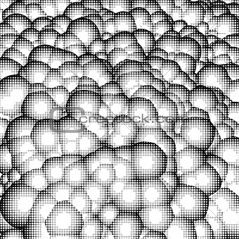 hatch pattern bubbles background in black and white