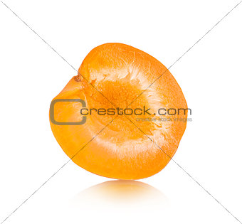 apricot halves on an isolated white background