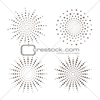 Starburst fireworks shapes