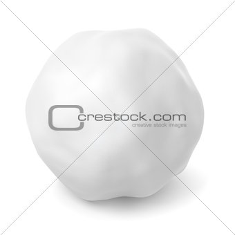 Snowball with shadow isolated on white