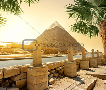 Pyramid and road