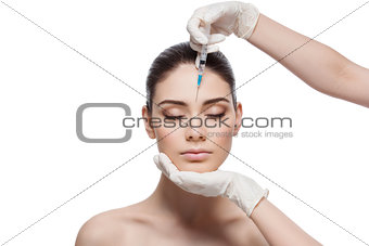 Woman gets collagen injection