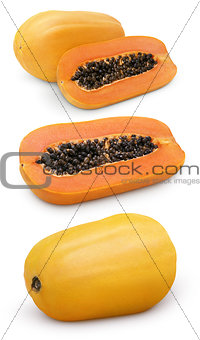 Papaya fruit with cut