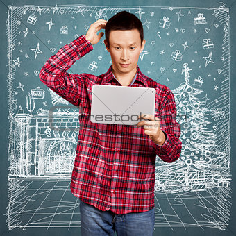 Man Looking For Christmas Gifts