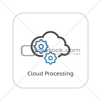Cloud Processing Icon. Flat Design.