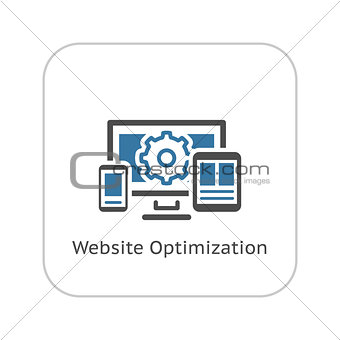 Website Optimization Icon. Flat Design.
