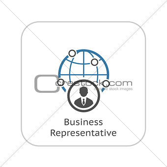 Business Representative Icon. Flat Design.