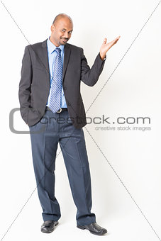 Indian business man hand showing something