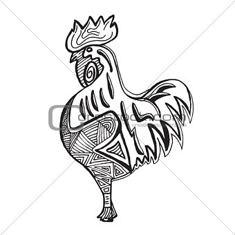 Cock on white background