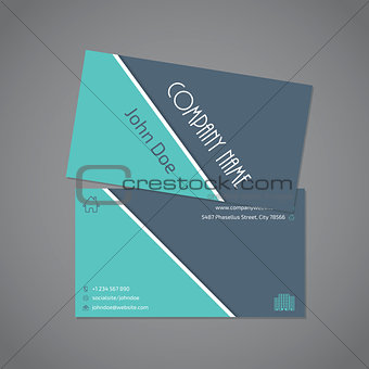 Gray turquoise business card template