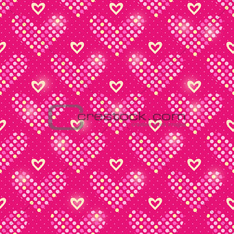 Polka Dot Heart Seamless Pattern