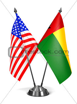 USA and Guinea-Bissau - Miniature Flags.