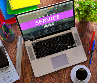 Service. Online Working Concept.