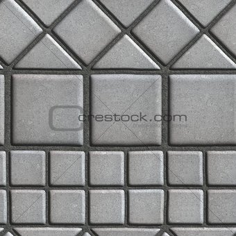 Grey Paving Slabs of the Figures Different Geometrical Shape.