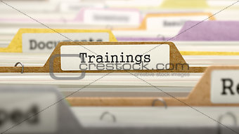 Trainings Concept. Folders in Catalog.