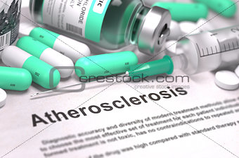 Atherosclerosis Diagnosis. Medical Concept. Composition of Medic.