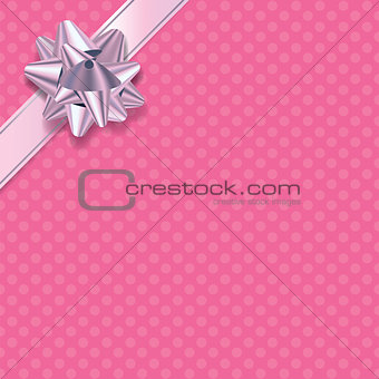 Pink Polka Dot Present Background