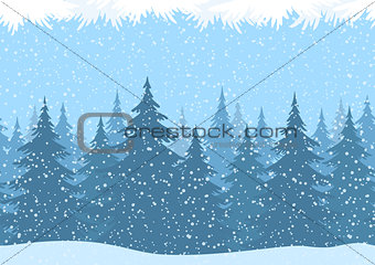 Seamless Christmas Forest Landscape