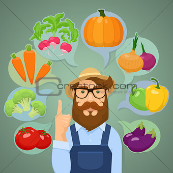 A vegetable set and a gardener
