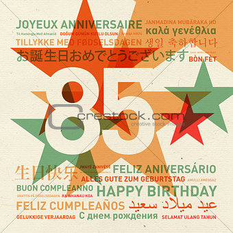 85th anniversary happy birthday card from the world