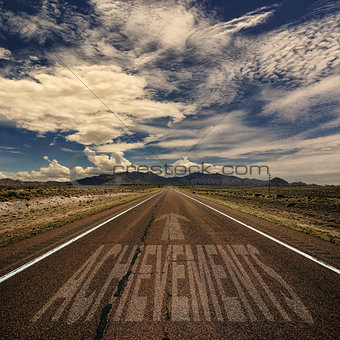 Conceptual Image of Road With the Word Achievments
