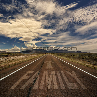 Conceptual Image of Road With the Word Family
