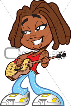 Black Woman Playing Guitar