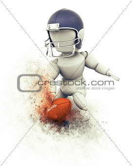 3D American football player touchdown