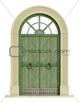 Old  front door with stone portal