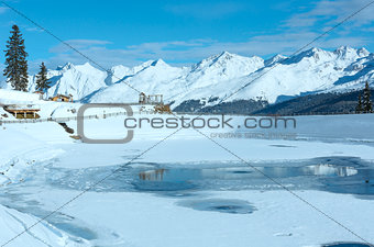 Winter mountain landscape. Kappl ski resort, Austria.
