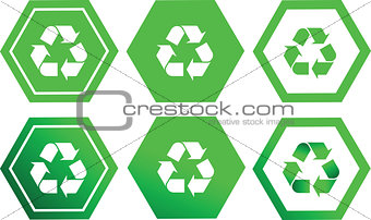 Recycling symbol as traffic sign