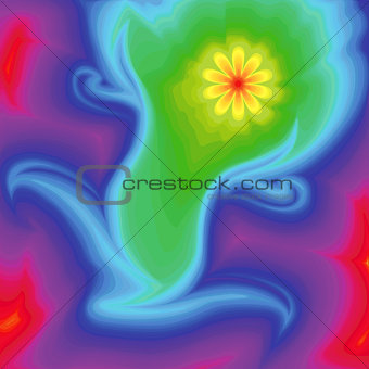 Abstraction with flower and spectrum colors