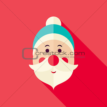 Vector Flat Design Santa Claus Icon
