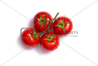 Top view on bunch of fresh tomatoes 