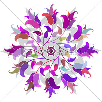  Floral colorful round pattern
