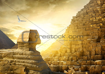 Great sphinx and pyramids