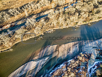 aerial view of South Platte River
