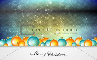 Bright greeting background with Christmas balls