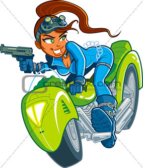 Motorcycle Spy Girl